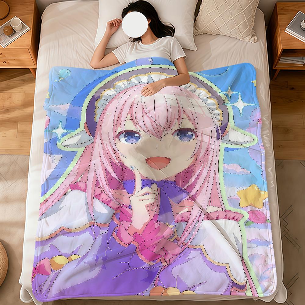 Anime Girl Cute Virtual Singer m-Megurine L-Luka Soft Warm Plush Blanket Dormitory Sofa Living Room Hogar Bedroom Gift Nap Home