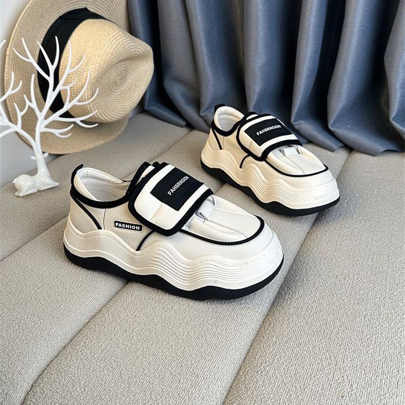 Female Footwear Black Sports Round Toe Women's Shoes Sneakers Athletic High On Platform Offers Stylish Vulcanized For Shoe