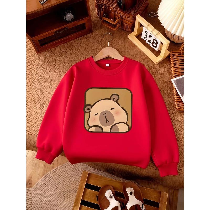 Girls' Round Neck Fashion Sweatshirt, Long Sleeve Sport Top for Toddlers and Young Girls, Stretchy Fabric Comfortable Top