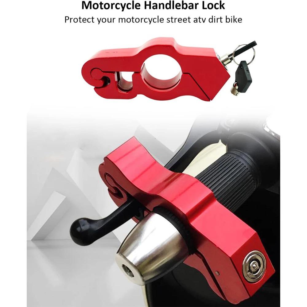 Motorcycle Modified Handlebar Lock Helmet Anti-theft Lock Electric Vehicle Dirt Bikes Aluminum Alloy Handlebar Fixed Horn Lock