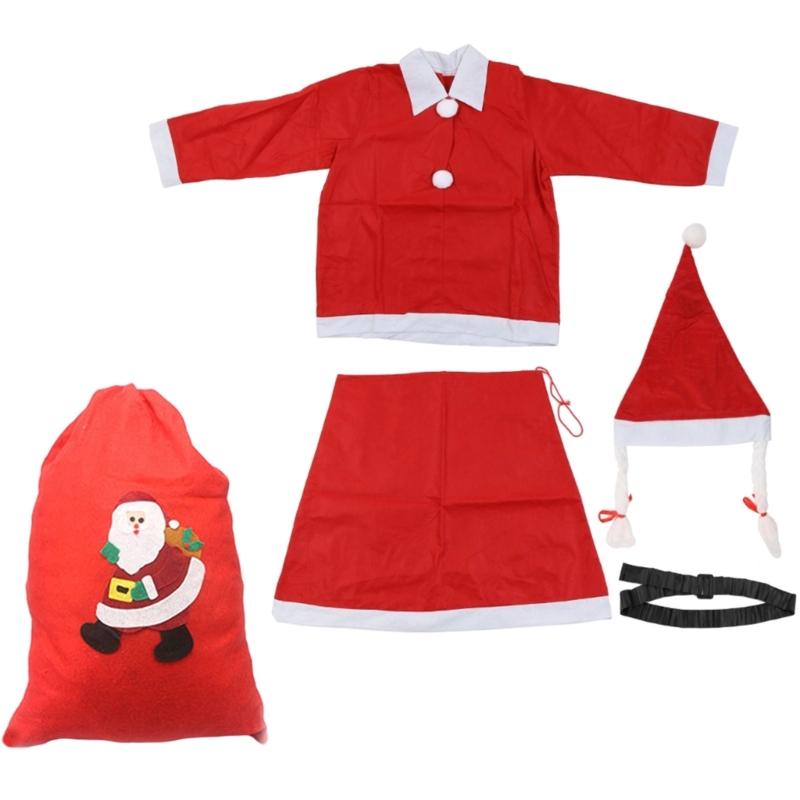 Santa Suit Christmas Santa Clauses Costume for Men Women Adults 3/4/5/6/7 Santa Costume Outfits Funny Santa Bear Hat