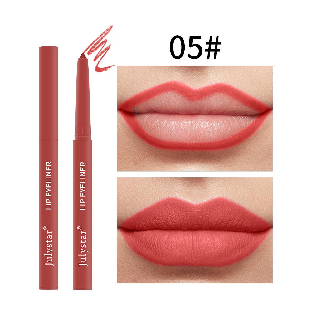 2 in 1 Matte Lip Liner, Waterproof Lip Liner Pencil, Highly Pigmented Smudgeproof Nude Pink Red Lip Liner Contouring Makeup Kit