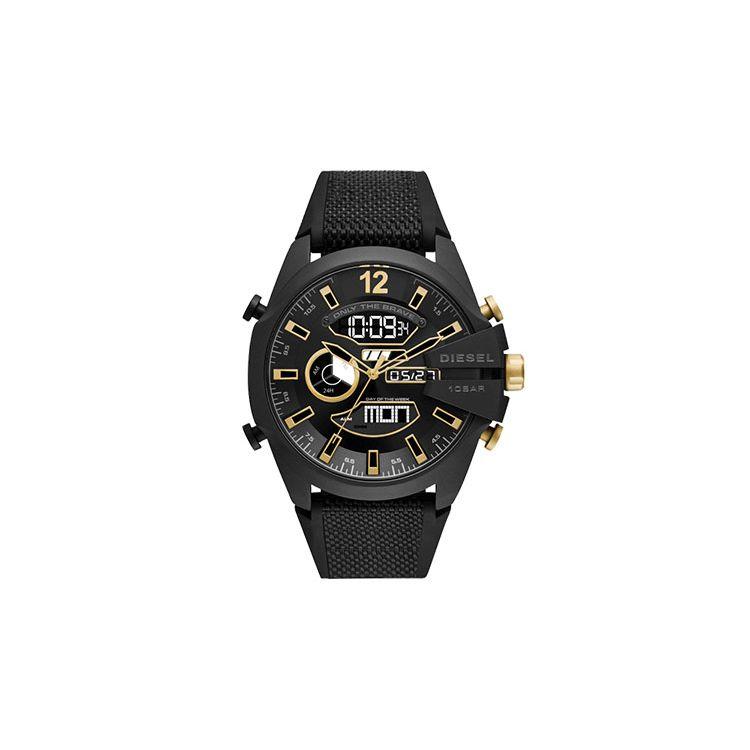

Diesel Watch Electronic Movement Leather Strap Black Dial Unisex Black Warrior Personality Trendy Fashion Multifunctional Unisex watches DZ4552 Black