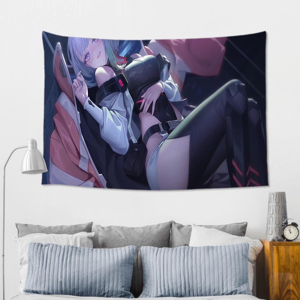 CCyberpunk EEdgerunners Tapestry Room Decor Wall Cloth Party Hanging Background Room Decor Baby Room