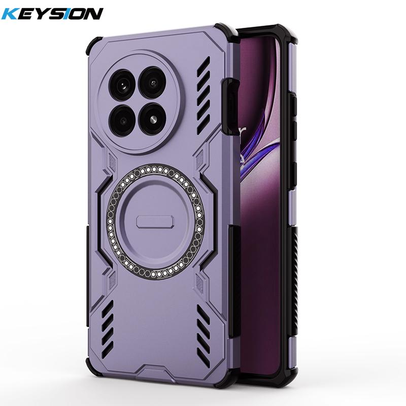 

KEYSION Hollow Heat Dissipation Case for OnePlus 13R 5G Silicone+PC Magnetic Cooling Shockproof Phone Cover for 1+ Ace 5 Pro 5G for OnePlus Ace 5 Pro фиолетовый