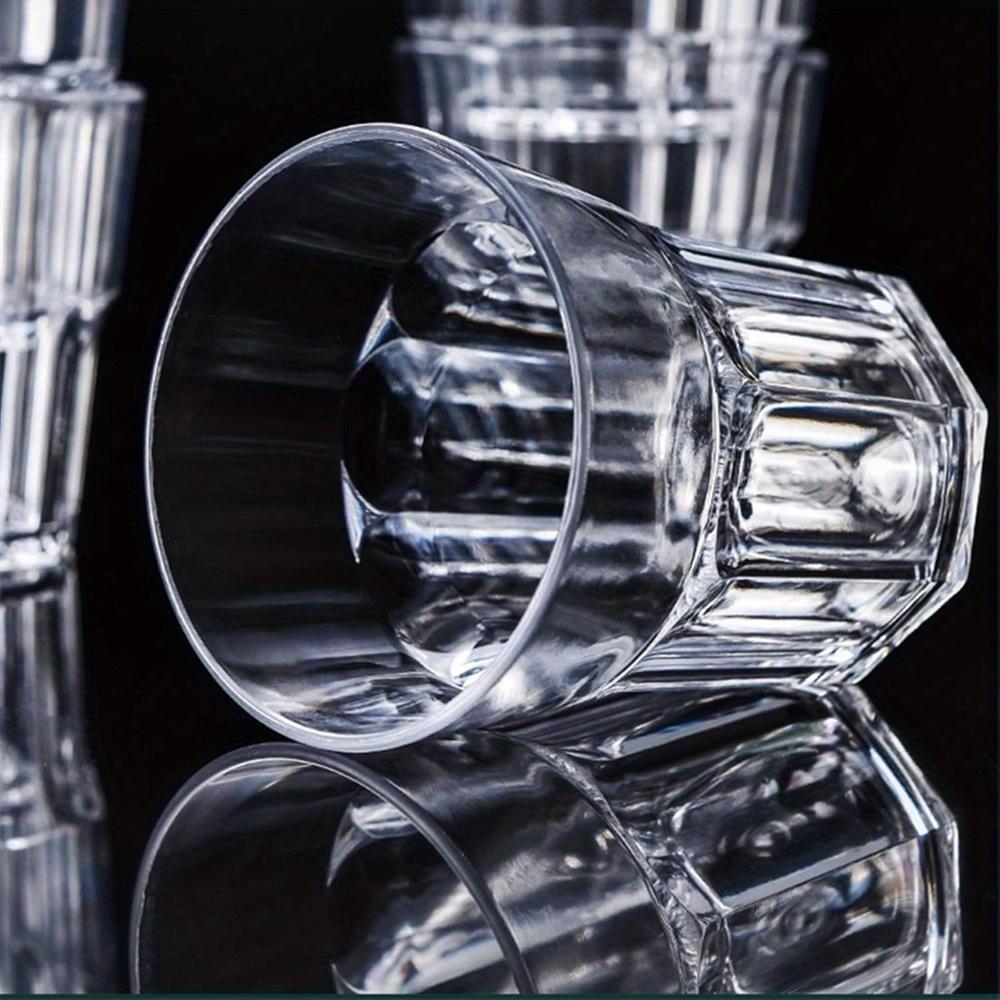 6pcs Plastic Drinking Glasses Unbreakable Juice Cups Stackable Clear Beverages Iced Hot Tea Glassware for Cocktail Soda Beer Tumbler Cup