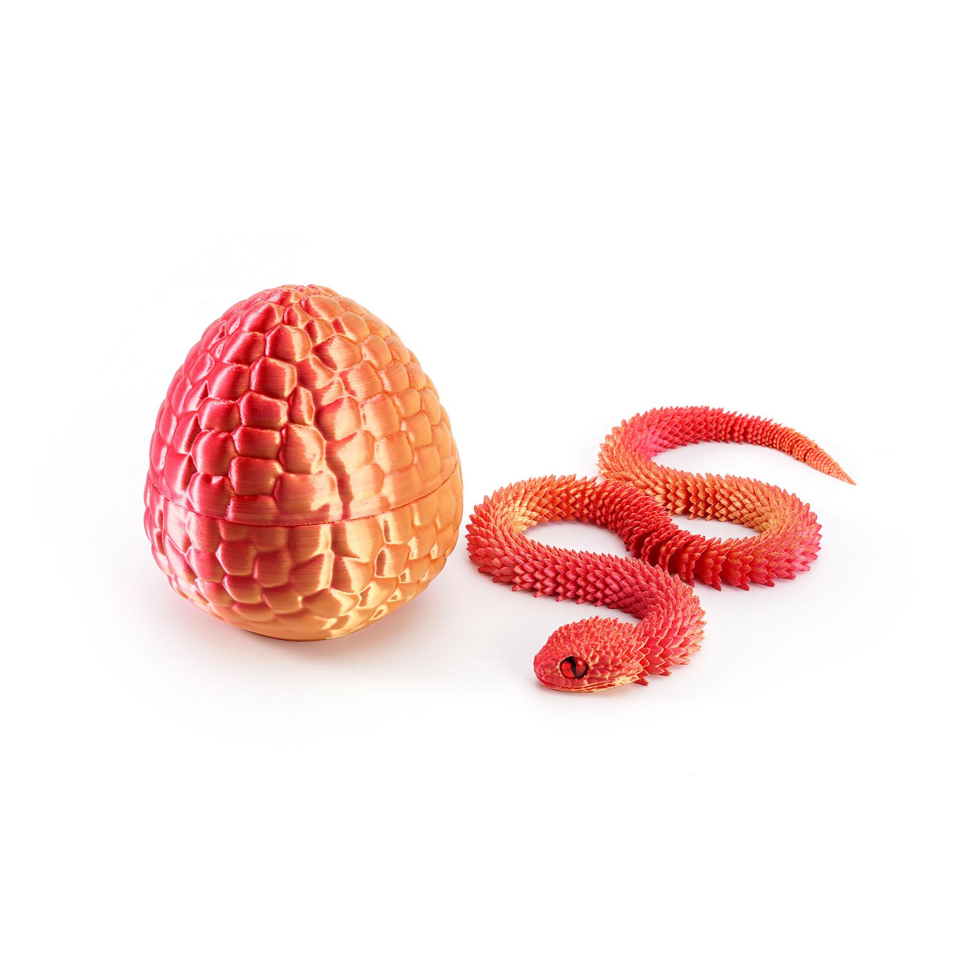 

Upgraded version 3D printed snake surprise egg - multi joint activity snake decoration, colorful home and office decoration