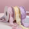 25/40mm 10Yards Candy Color Ribbon Wavy Edge Fishtail Yarn Ribbon for Gift Wrapping DIY Bow Bouquet Cream Style Wrinkled Ribbons