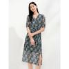Jiuzi Annacole Elegant Floral Pleated Wrap Dress
