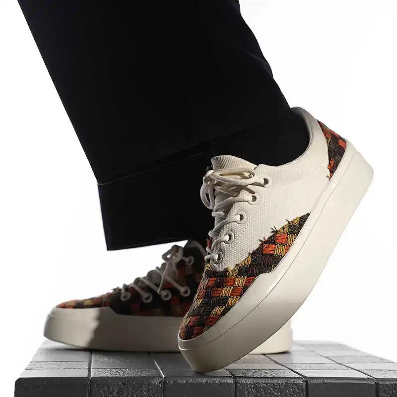 Non-slip Sole With Lacing Sneakers Man 48 Flats White Loafers Men Overseas Shoes Sport Teniz Wide Foot Type Resale Gym