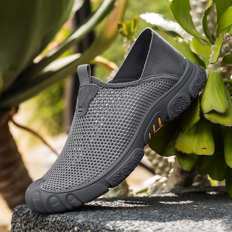 Fashion Slip On Casual Shoes for Men Comfortable Walking Shoes Mens Breathable Loafers Thin Bottom Mesh Lightweight Driving Moccasins