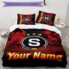 3pcs AC Sparta Praha Cover Set - Personalized Name, HD Printed Bedding with 1 Cover and 2 Pillowcases - Perfect for Home Decor, Easy Care