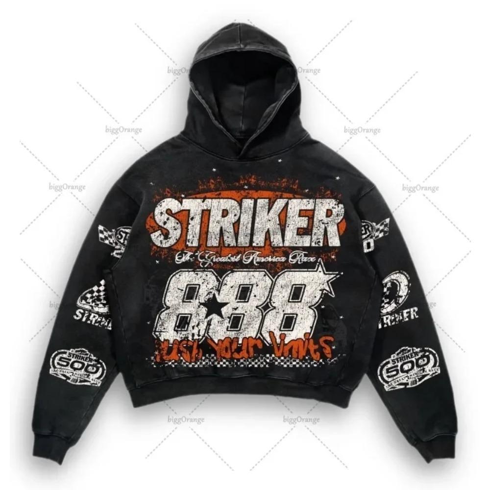 Hoodie im amerikanischen Stil mit Buchstabenaufdruck, Pullover-Sweatshirt-Hoodie, Harajuku-Retro-Super-Sweatshirt, High-Street-Mode, Ins-Top