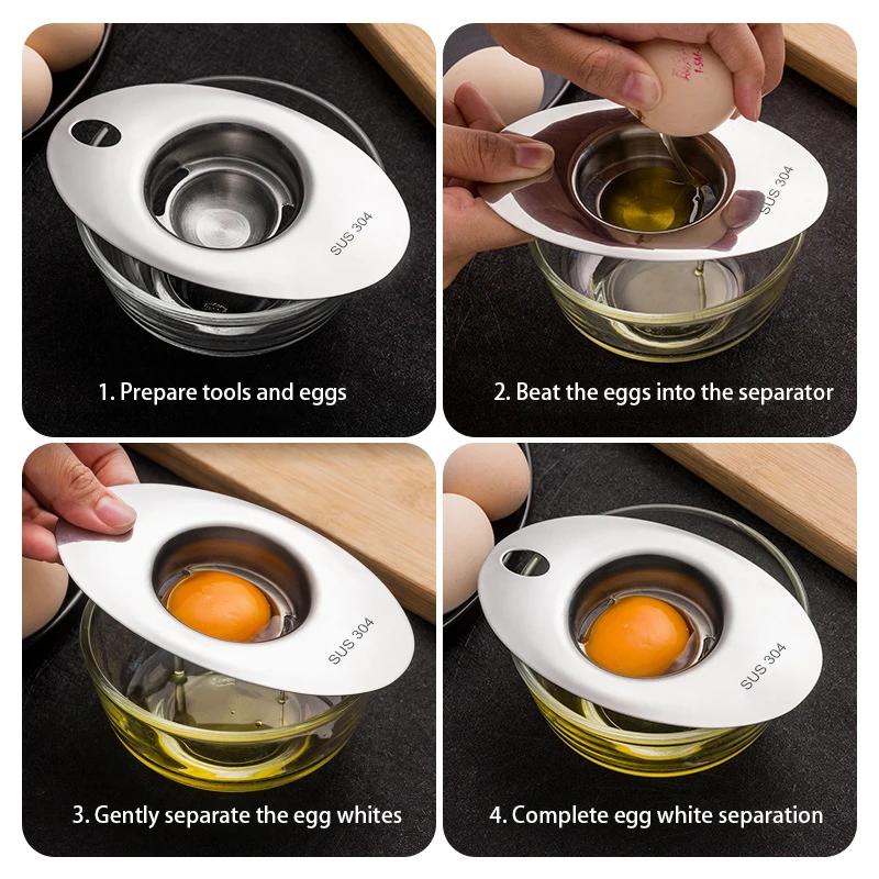304 Stainless Steel Egg Yolk and Egg White Separator Baking Tool Egg Isolator Separation Protein Liquid Filter