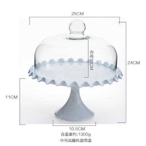Keramik Kuchenständer Hohe Füße Kuchenplatte Obstschale Desserttisch Displayständer Glasabdeckung Hochzeitsfeier Dekoration Haushalt