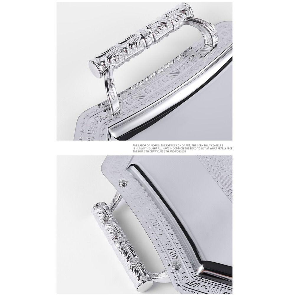 Vintage nerezový odkládací tác Evropský styl Talíře na sladkosti a dezerty Servírovací tác Kavárna