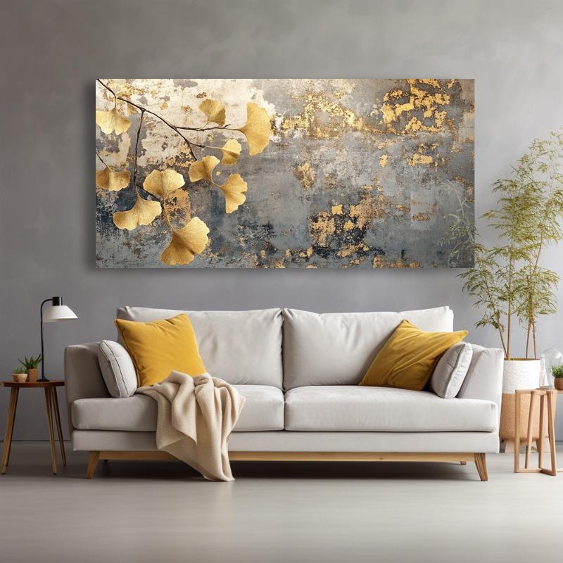 Leinwand Wandkunst Ginkgo Ast Modernes Gemälde Rahmenloses Bild Wohnzimmer Schlafzimmer Büro Heimdekor Hochwertiger Druck Leinwand