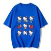 2026 New Arrival Kawaii Hello Kitty Strawberry Apple Print Couple T Shirts Casual Family Matching Outfits Parentchild Tees Tops