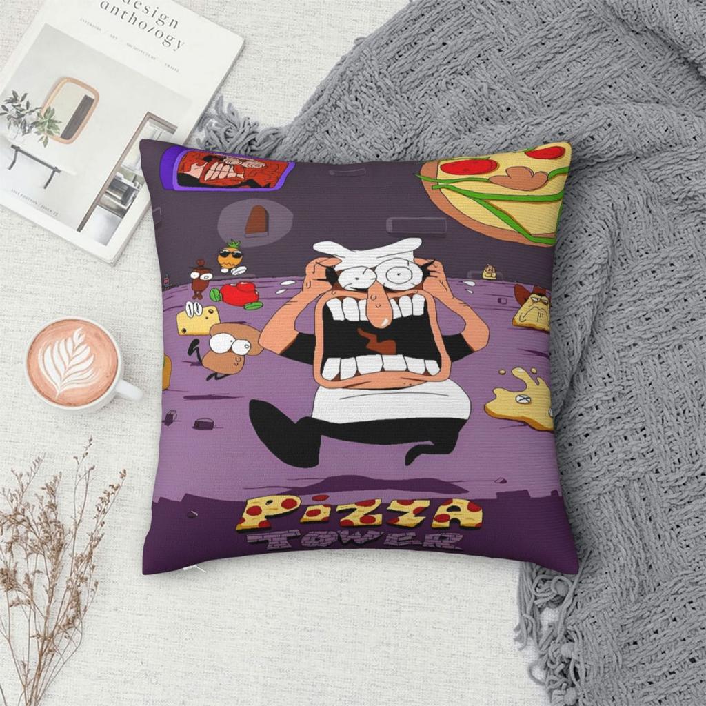 Pizza Tower Game Lover Printed Pillowcase Cushion Cover Pillow Covers Y2K Home Decorations Square Multi-Size