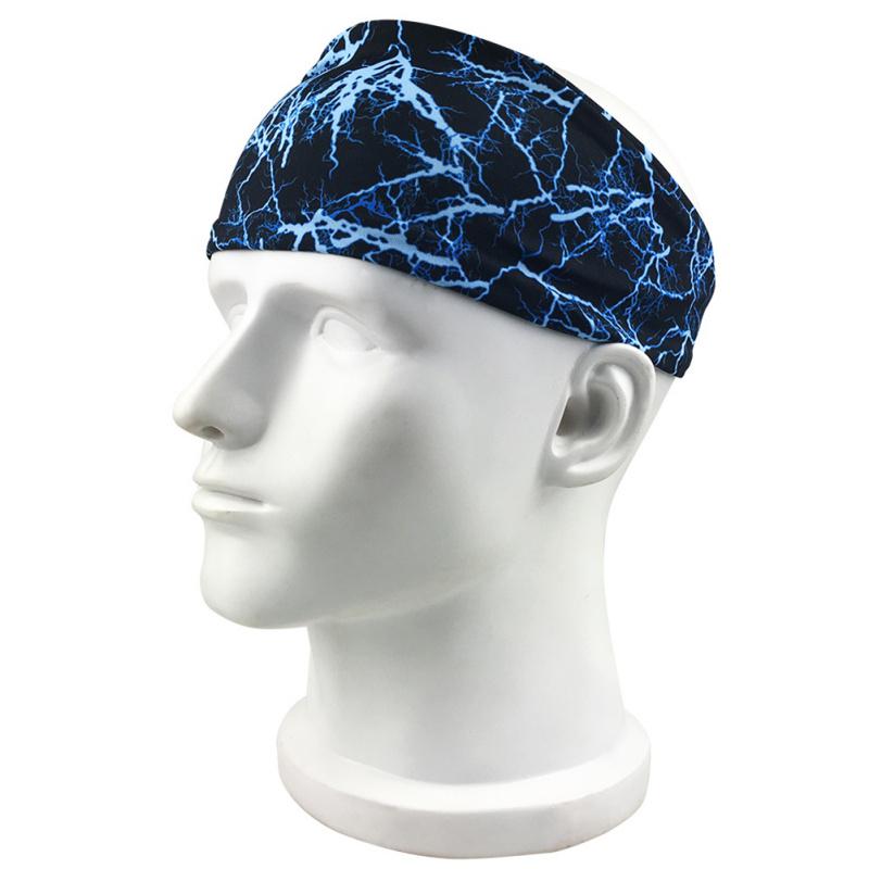 Men's Sports Headband Sweat-Absorbent Quick-Drying Breathable Tennis Fitness Running Head Bandage Outdoor Sports Sweatbands