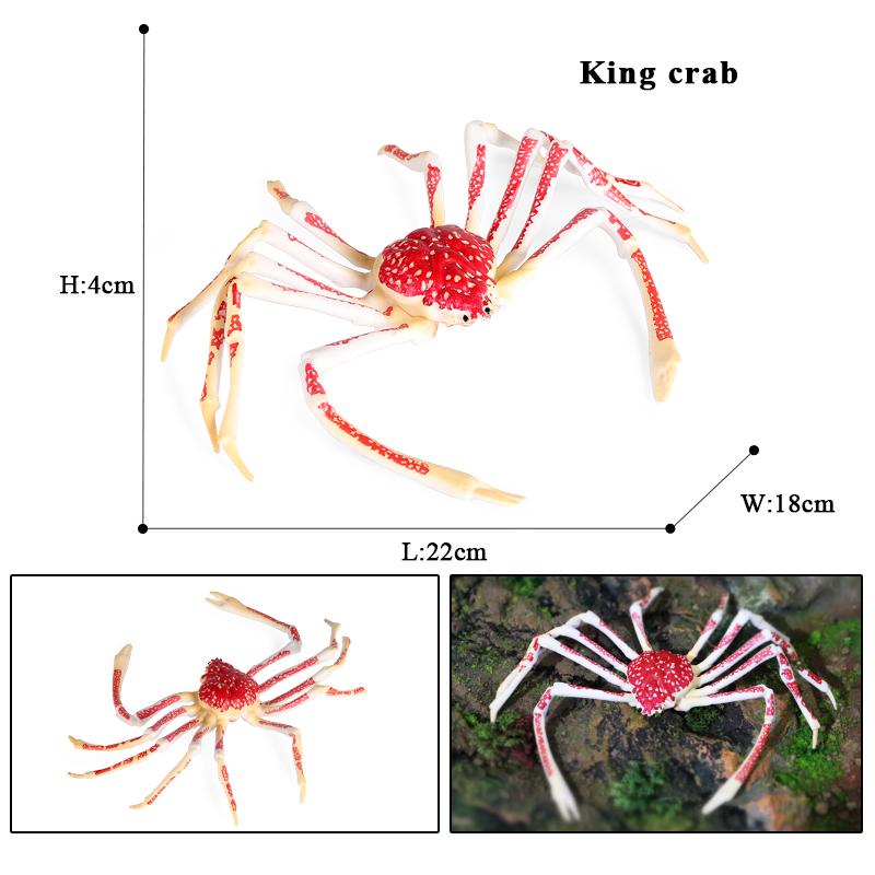 Oenux Simulation Ocean Sea Life Animals Model Lovely Crab Action Figures Toy Cake Toppers Collection Jouet Kids Education Gift
