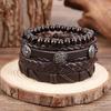 Multi-Layer Tree of Life Wood Bead Men's Bracelet Set: Retro European-American Style