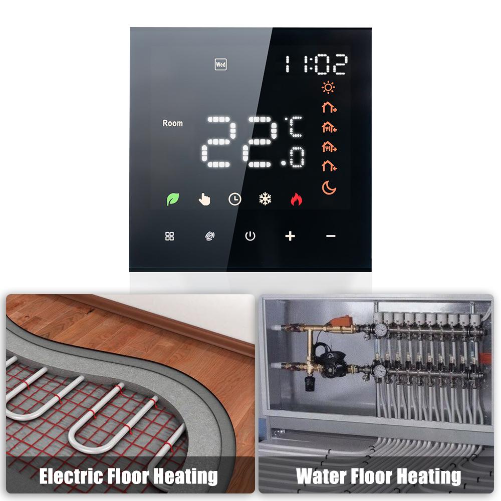 Smart Thermostat 16A Digital Programmable LCD Display Touchscreen Underfloor Heating Temperature