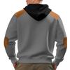 Mens Casual Loose Plaid Color Block Hooded Pullover Sweatshirt With Large Pockets
