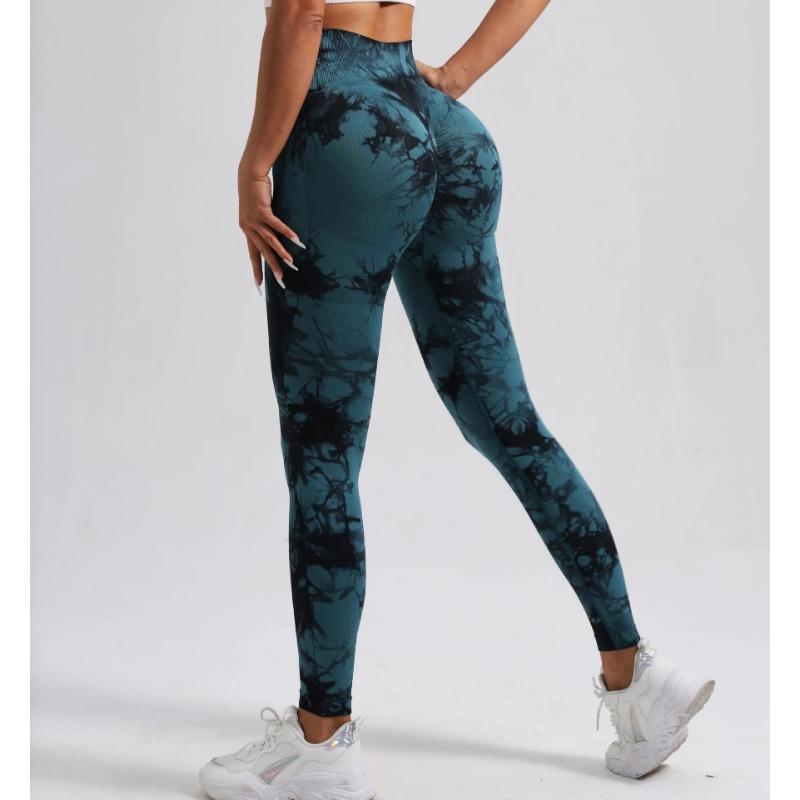 Women Seamless Tie Dye Yoga Leggings High Waist Fitness Sexy Fashion Leggings Exercise Running Lifting Buttocks Cycling Leggings