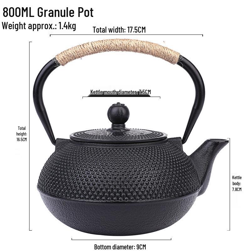 Small Cast Iron Kettle Teapot for Stove-Top Use