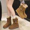 Snow Boots Women 2025 New Winter Fleece and Thickened Warm Cotton Shoes,Thick-soled Anti-slip Mid-calf Casual Versatile Boots