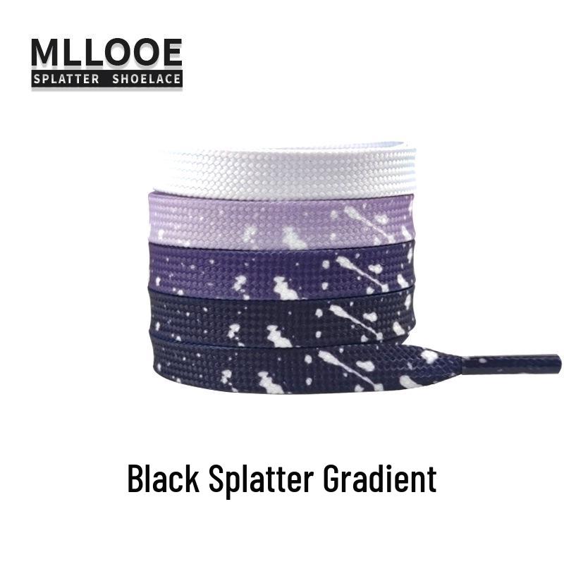 Black and White Splatter Ink Shoelaces for AF1, Dunk, Skate, and Casual Shoes