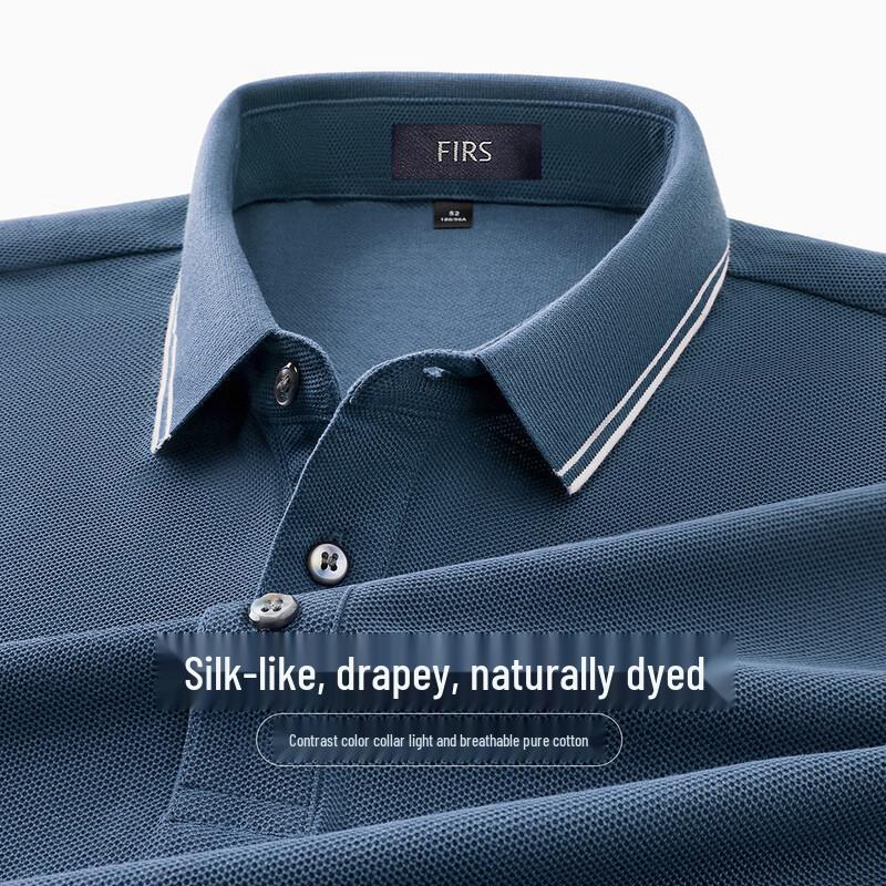 

FIRS Men s 100% Mercerized Cotton Business Casual Long-Sleeve Polo Shirt XXL