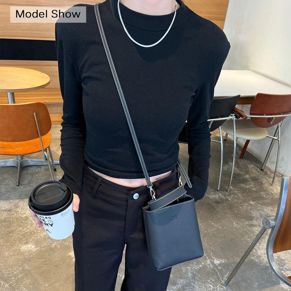 2025 Neue Mini Damen Schultertaschen Echtes Leder Kleine Handtasche Paneeliert Erste Schicht Rindsleder Umhängetasche Eimertaschen Geldbörse