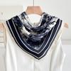 Chessboard Plaid 71CM Cotton and Linen Silk Scarf Small Square Scarf Women's Spring and Autumn Summer Thin Scarf Scarf Linen Headscarf Belt