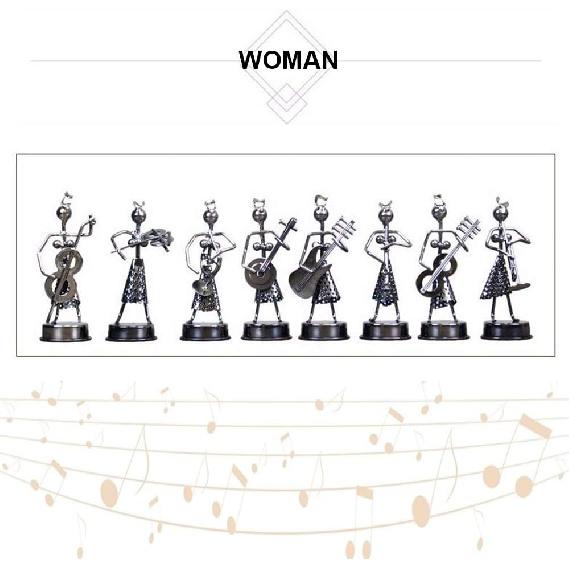 Little Iron Art Musician Creative Men/Women Music Band Crafts Home Office Desk Decoration Birthday Gift 8 Pack (Woman)