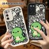 Phone Case: 2D Flat Samsung Galaxy A34 A35 M05 M06 S20 S22 S21 FE Plus 5G Protective Case, Green Little Dinosaur, Christmas and Halloween Gift