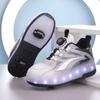2 New children's runaway shoes, girls' automatic double-wheel skates with lights, men's luminous shoes