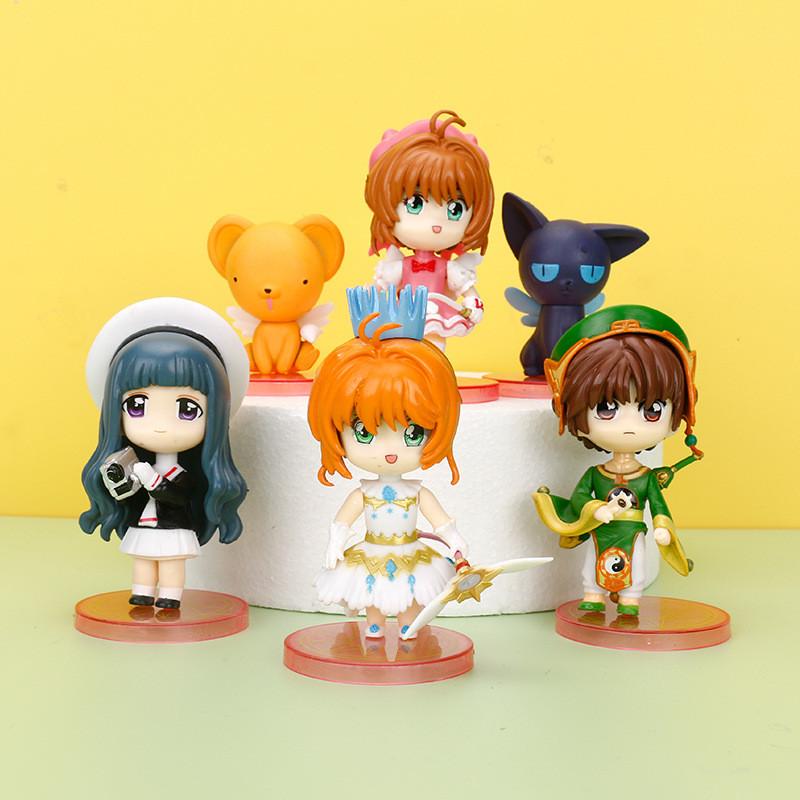 Charming Pvc Cardcaptor Sakura Collectible Cake Decoration Figures With Six Designs