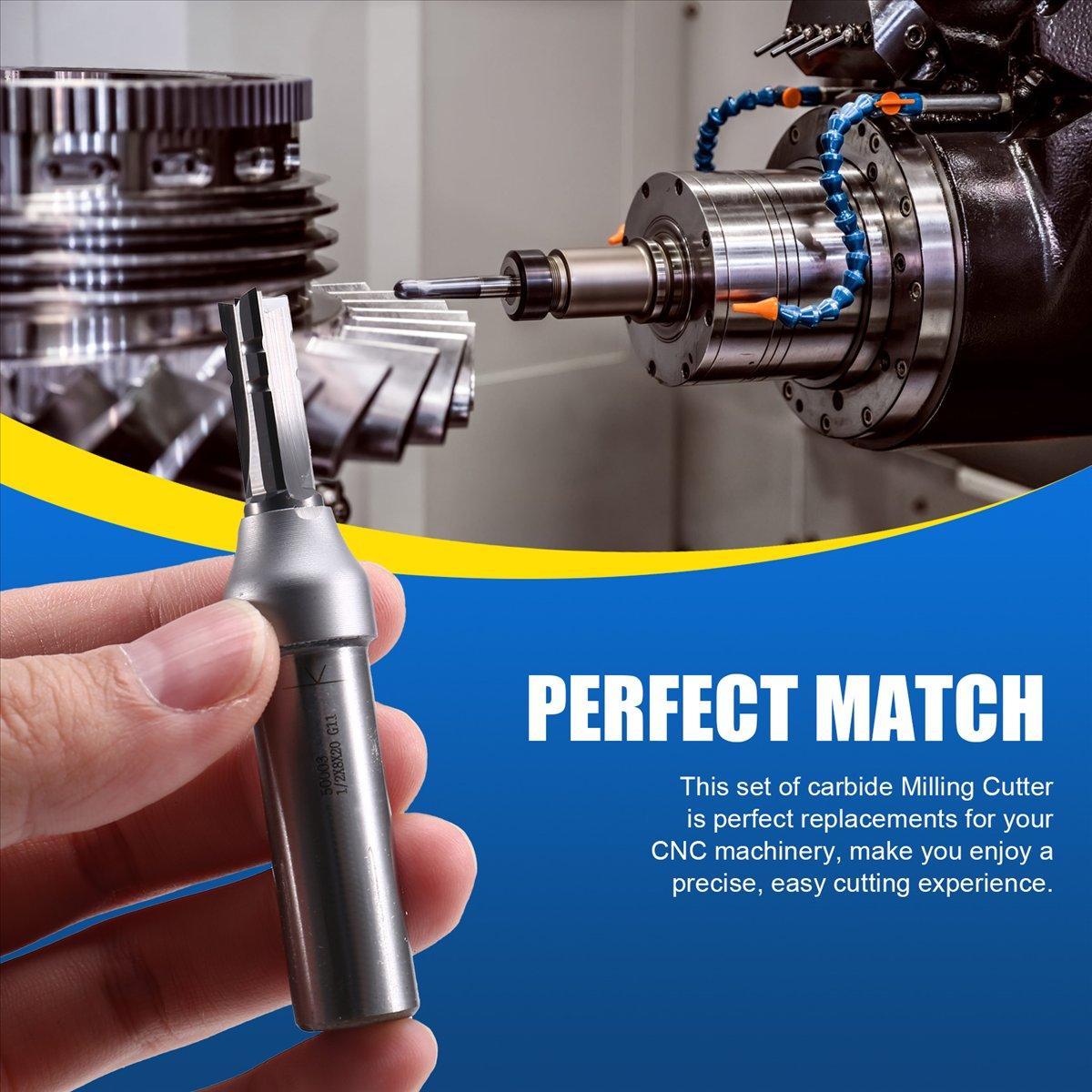 

2025+ 5PCS 1/2 Shank 3 Flutes with Teeth Cutting Straight Router Bit Cutters Woodworking CNC Milling Cutter for Wood China Mainland