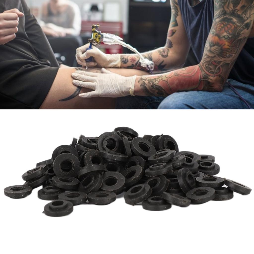 100pcs Coil Tattoo Machine Plastic Ring Tattoo Liner Shader Part Tattoo Insulation Pad