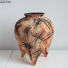 Ölgemälde Graffiti Keramikvase Retro Blumentopf Tischdekoration Blumenarrangement Florale Vasen Raum Ästhetische Dekoration