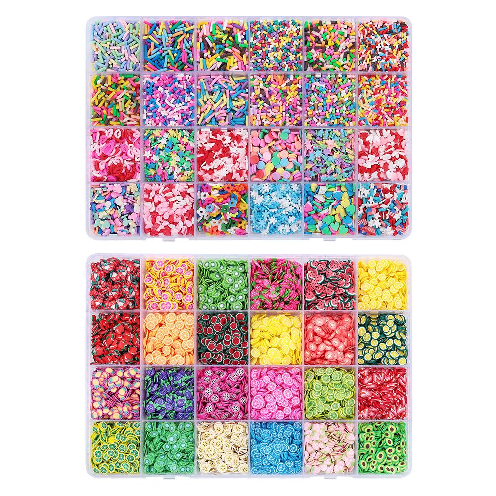 Valentine'S Day Nail Art Jewelry Pottery Set 24 Grid Diy Fruit Slices Candy Love Flower Mixed Patch