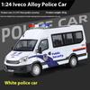 1:Maßstab 24 IVECO Polizei Legierung Auto Diecast Metallmodell Ton & Licht Rückzugspielzeug Innendekorationen Kinderspielzeug Geschenke Doiplay
