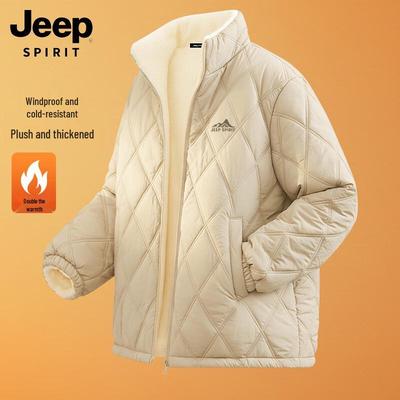 JEEP SPIRIT Men's Fleece-Lined Stand-Collar Padded Jacket