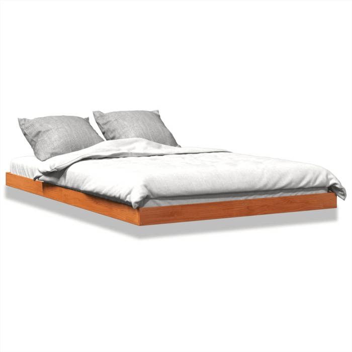 VidaXL Cadre de lit cire marron 140x200 cm bois de pin massif, meuble de chambre à coucher, sommier, lit en bois, 847150