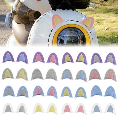 2Pcs Cute Motorcycle Helmet Cat Ears Motocross Electric Car Helmet Accessories Driving Styling Helmet Decroation #468608