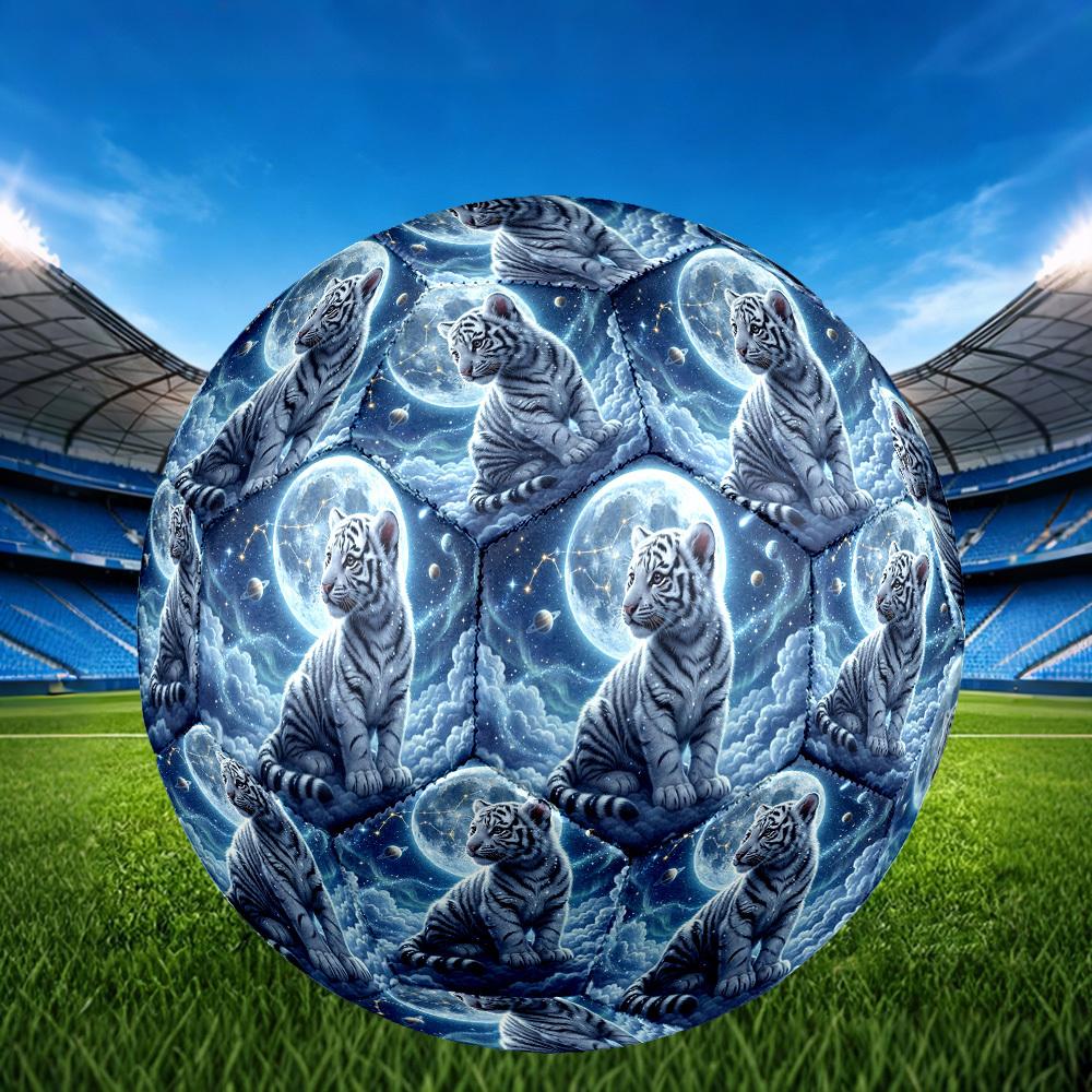 1pc Tiger Constellation Clouds Theme Soccer Ball Football, Size 5, Lightweight PVC, Outdoor Training Soccer Ball,Sports Gift T61473