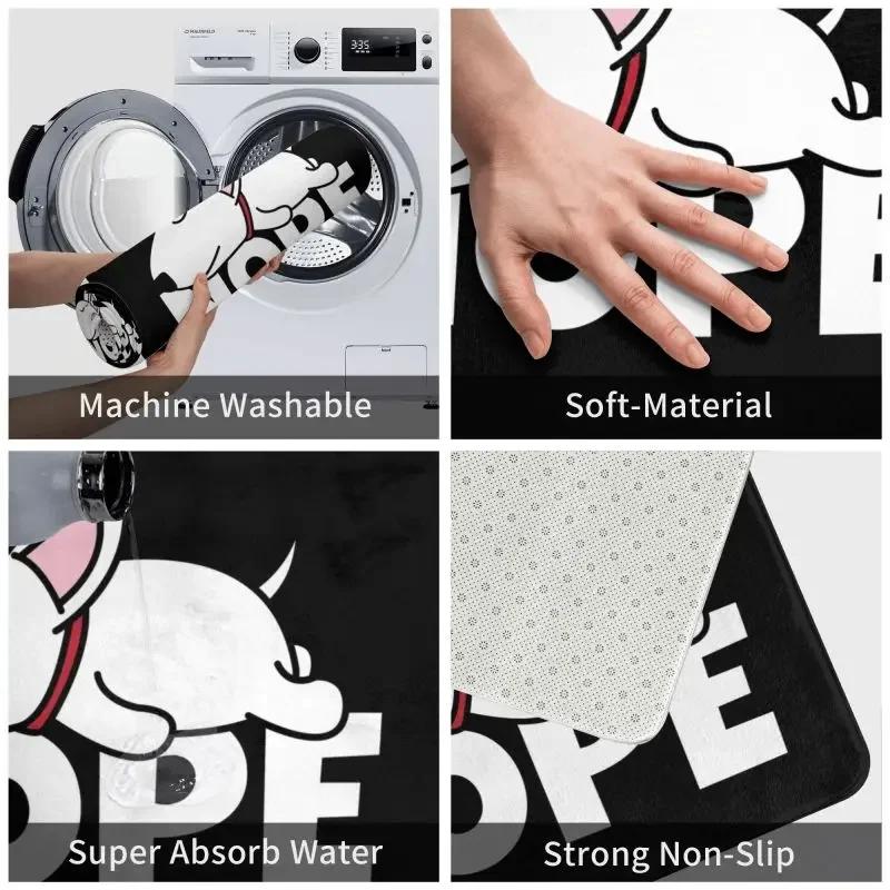 Nope Bull Terrier Dog Lazy Front Floor Door Entrance Mats Indoor Animal Pet Kitchen Bathroom Doormat Living Room Carpet Rug