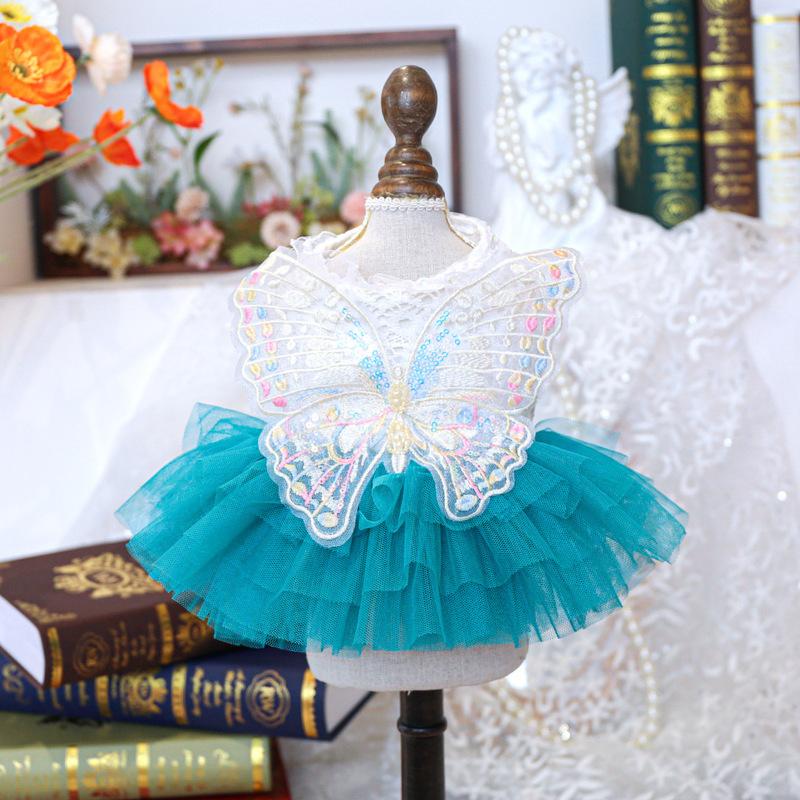 PETCIRCLE Butterfly Dog Princess Dress Fairy Gauze Pet Skirt  Puppy Cat Clothing for Party Birthday Wedding